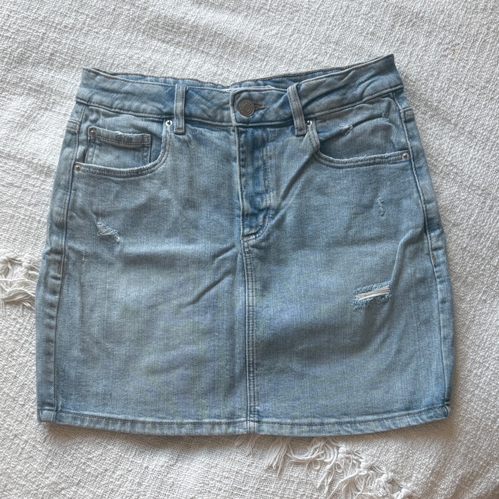 Garage Light Blue Denim Mini Skirt